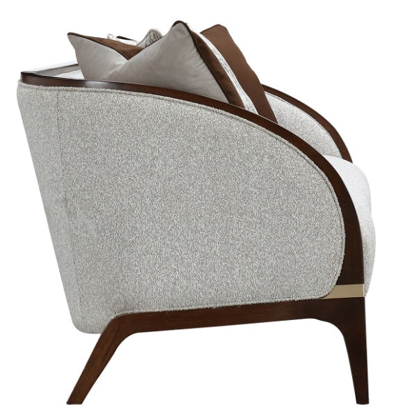 AICO Furniture Houston Sofa Pebble in Walnut - Visions in Furniture (La Mirada, CA)