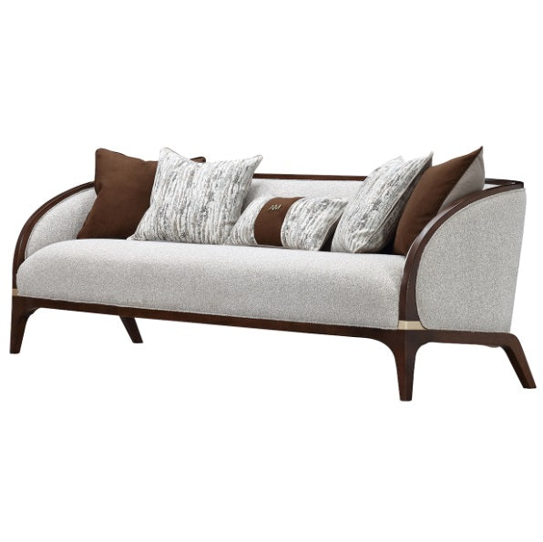 AICO Furniture Houston Sofa Pebble in Walnut - Visions in Furniture (La Mirada, CA)