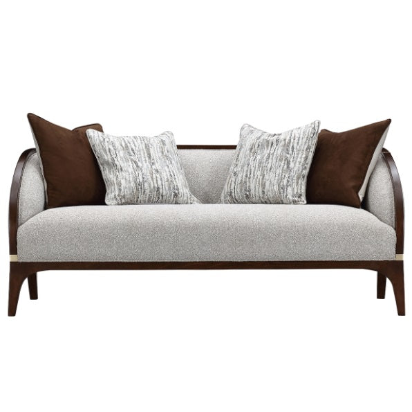 AICO Furniture Houston Loveseat Pebble in Walnut - Visions in Furniture (La Mirada, CA)