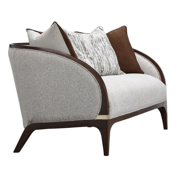 AICO Furniture Houston Loveseat Pebble in Walnut - Visions in Furniture (La Mirada, CA)