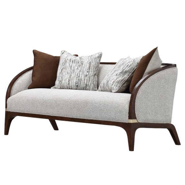 AICO Furniture Houston Loveseat Pebble in Walnut - Visions in Furniture (La Mirada, CA)