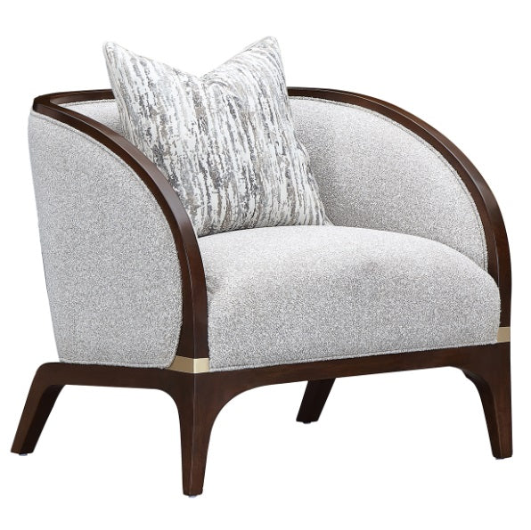 AICO Furniture Houston Matching Chair Pebble in Walnut - Visions in Furniture (La Mirada, CA)