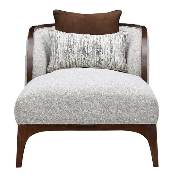 AICO Furniture Houston Chaise Pebble in Walnut - Visions in Furniture (La Mirada, CA)