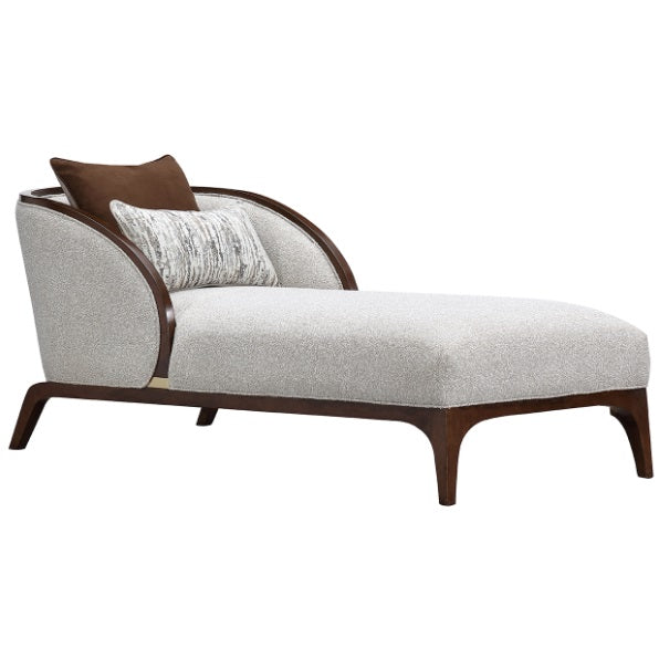 AICO Furniture Houston Chaise Pebble in Walnut - Visions in Furniture (La Mirada, CA)