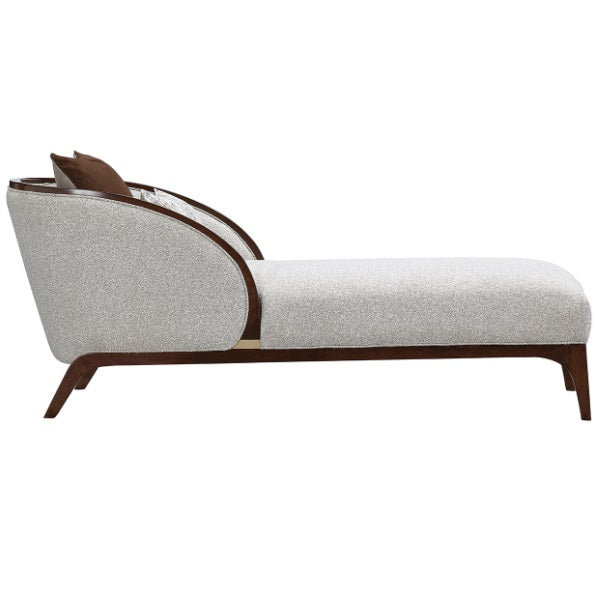 AICO Furniture Houston Chaise Pebble in Walnut - Visions in Furniture (La Mirada, CA)