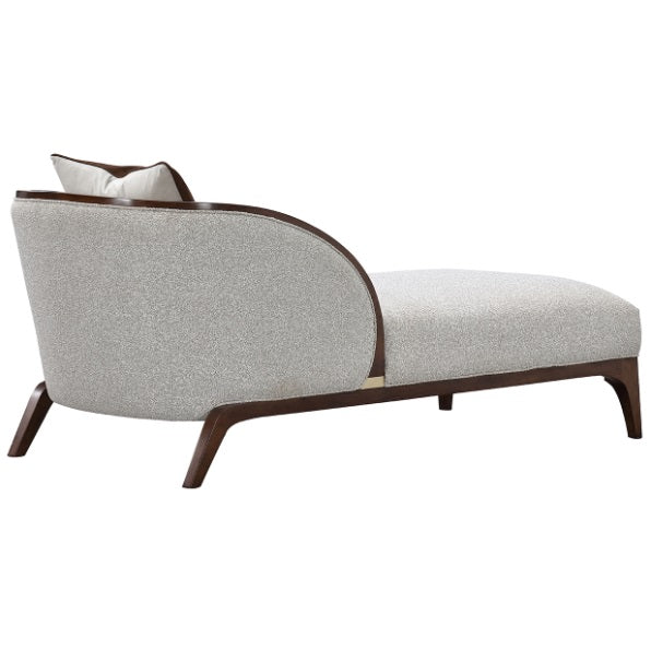 AICO Furniture Houston Chaise Pebble in Walnut - Visions in Furniture (La Mirada, CA)