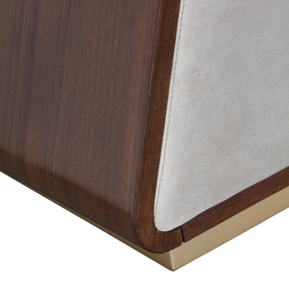 AICO Furniture Houston Accent Bench in Walnut - Visions in Furniture (La Mirada, CA)