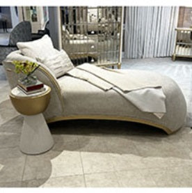 AICO Furniture Scotts Square Chairside Table in Light Champagne - Visions in Furniture (La Mirada, CA)