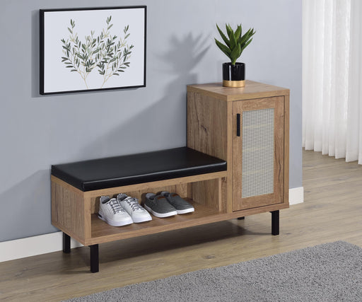 Teller 1-door Entryway Shoe Storage Cabinet Natural Oak - Visions in Furniture (La Mirada, CA)