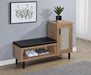 Teller 1-door Entryway Shoe Storage Cabinet Natural Oak - Visions in Furniture (La Mirada, CA)
