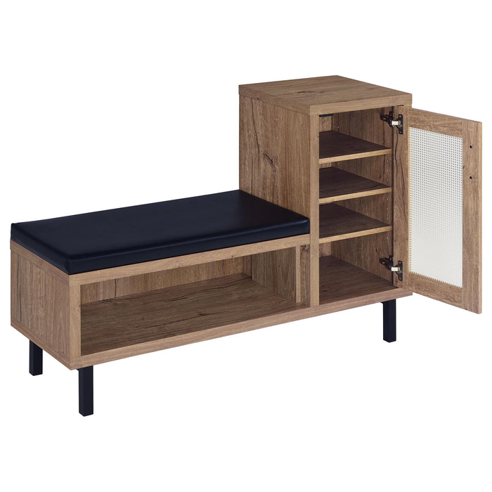 Teller 1-door Entryway Shoe Storage Cabinet Natural Oak - Visions in Furniture (La Mirada, CA)