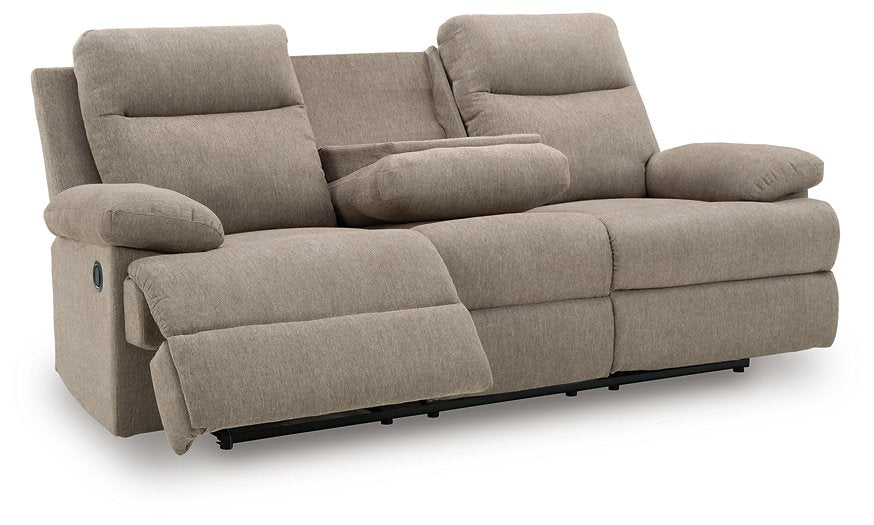 Side-Swipe Reclining Sofa with Drop Down Table - Visions in Furniture (La Mirada, CA)
