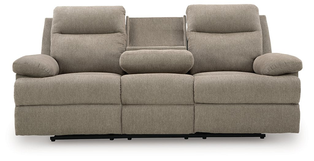 Side-Swipe Reclining Sofa with Drop Down Table - Visions in Furniture (La Mirada, CA)