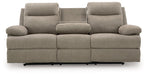 Side-Swipe Reclining Sofa with Drop Down Table - Visions in Furniture (La Mirada, CA)