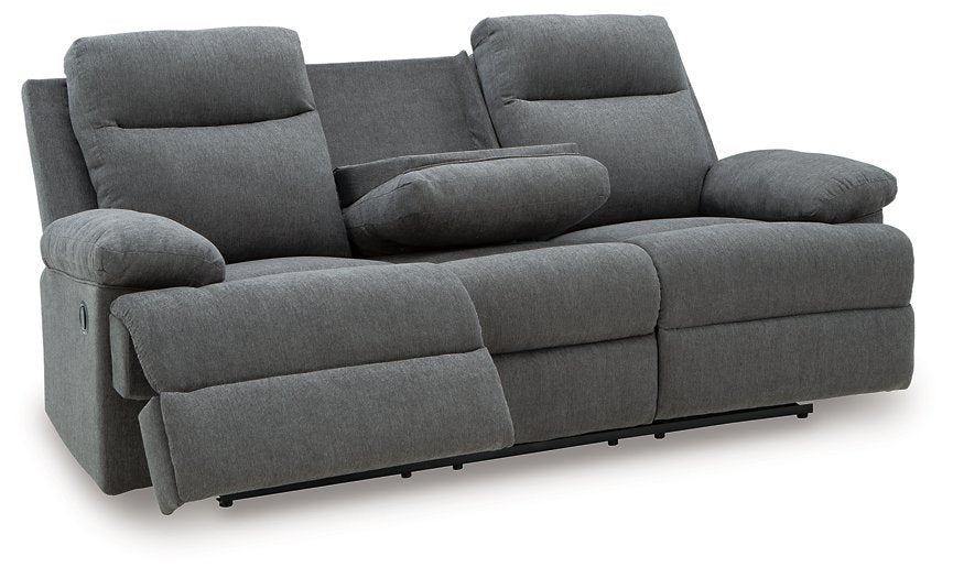 Side-Swipe Reclining Sofa with Drop Down Table - Visions in Furniture (La Mirada, CA)