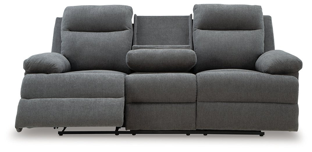 Side-Swipe Reclining Sofa with Drop Down Table - Visions in Furniture (La Mirada, CA)