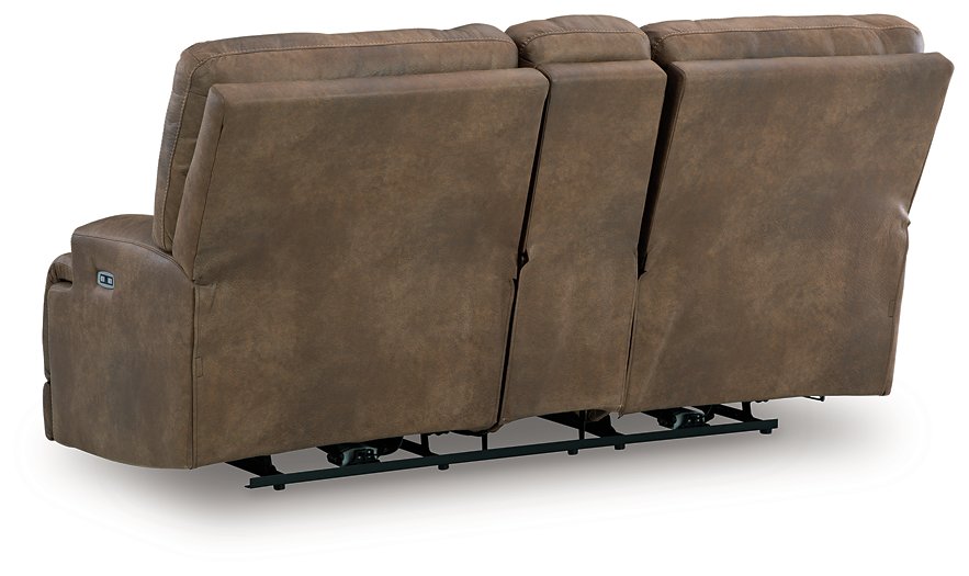 Beckley Place Power Reclining Loveseat with Console - Visions in Furniture (La Mirada, CA)
