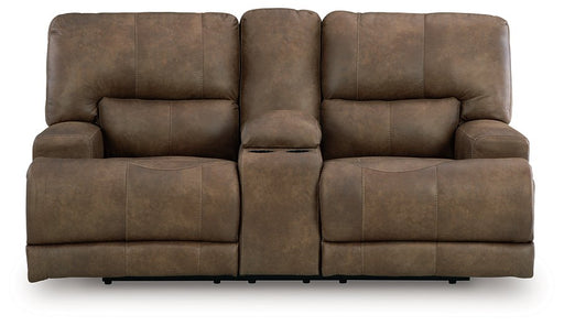 Beckley Place Power Reclining Loveseat with Console - Visions in Furniture (La Mirada, CA)