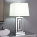 Ayelet Table Lamp with Square Shade White and Mirror - Visions in Furniture (La Mirada, CA)