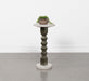 Colette Round Marble Top Side Table White and Dark Grey - Visions in Furniture (La Mirada, CA)