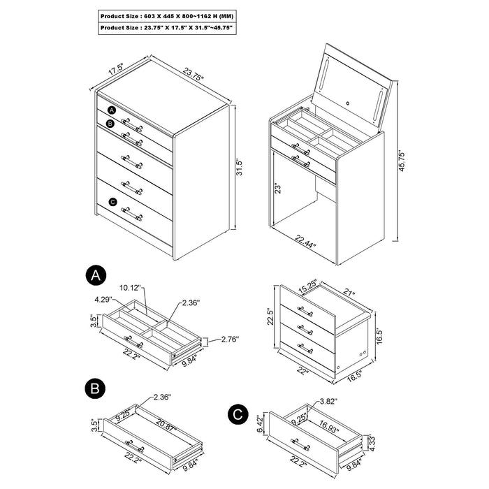 Danbury Vanity Set - Visions in Furniture (La Mirada, CA)
