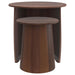 Yency 2-piece Round Mango Wood Nesting Table Set Dark Brown - Visions in Furniture (La Mirada, CA)
