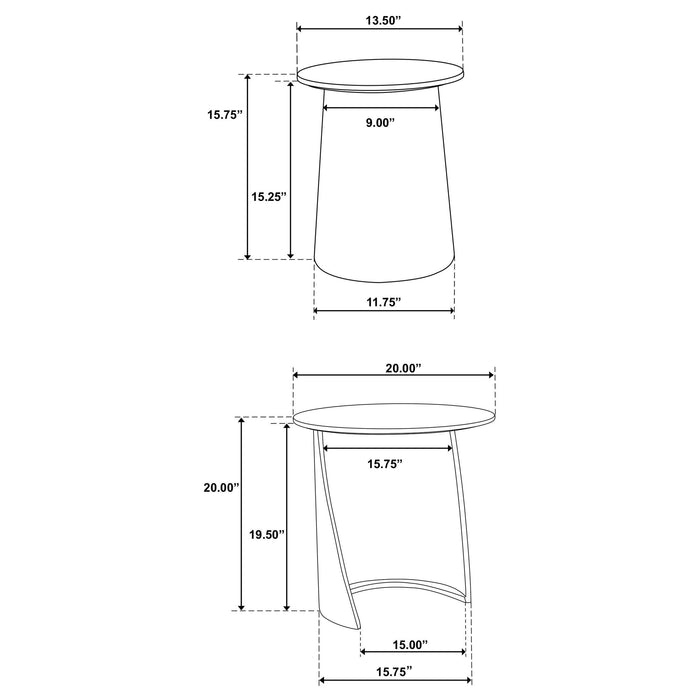 Yency 2-piece Round Mango Wood Nesting Table Set Dark Brown - Visions in Furniture (La Mirada, CA)