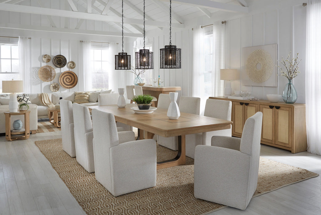 Parker House Escape - Dining 84 Inch Rectangular Extendable Table with Console and 8 Ladderback Chairs