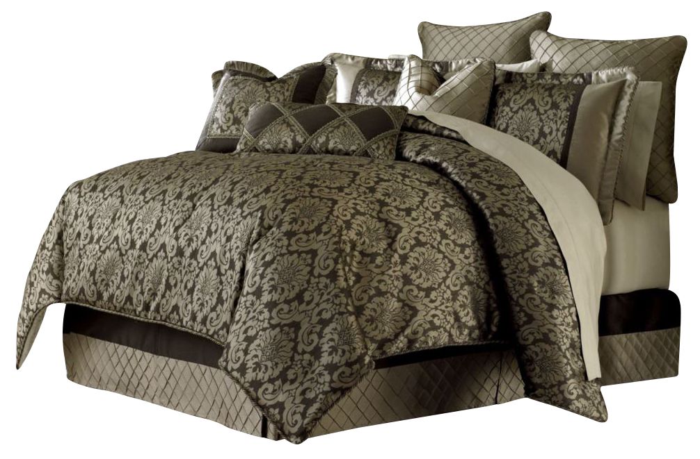 AICO Imperial 9-pc Queen Comforter Set in Bronze image