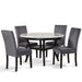 Celeste 48" Round Dining Table-Espresso/Faux Marble