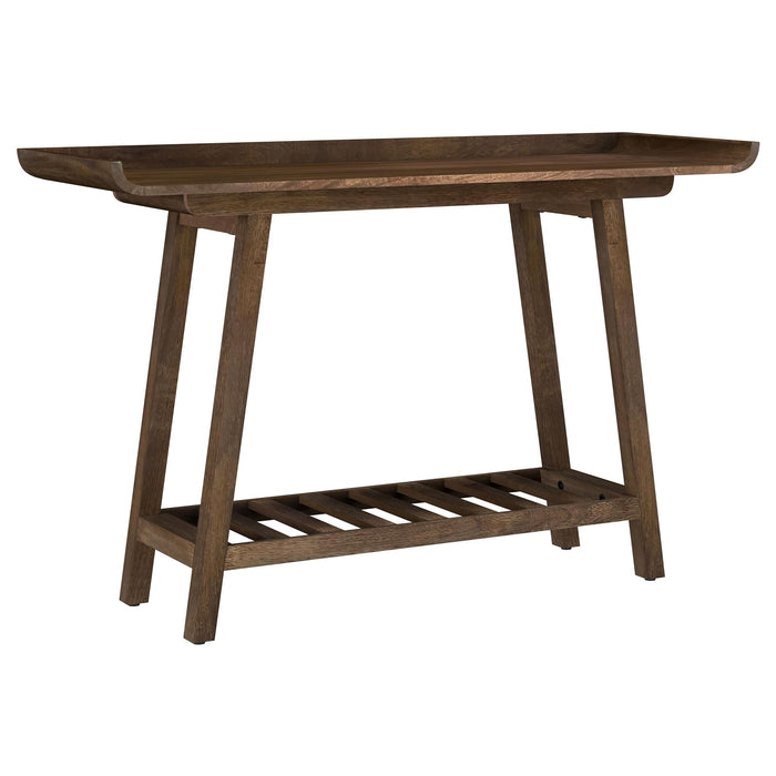 Ornelas 46-inch Console Table with Slatted Shelf Mango Brown - Visions in Furniture (La Mirada, CA)