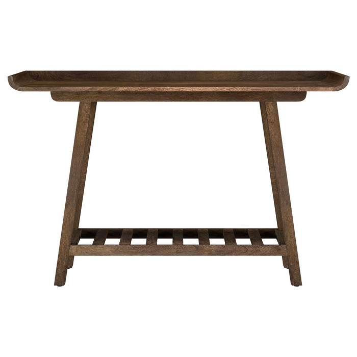 Ornelas 46-inch Console Table with Slatted Shelf Mango Brown - Visions in Furniture (La Mirada, CA)