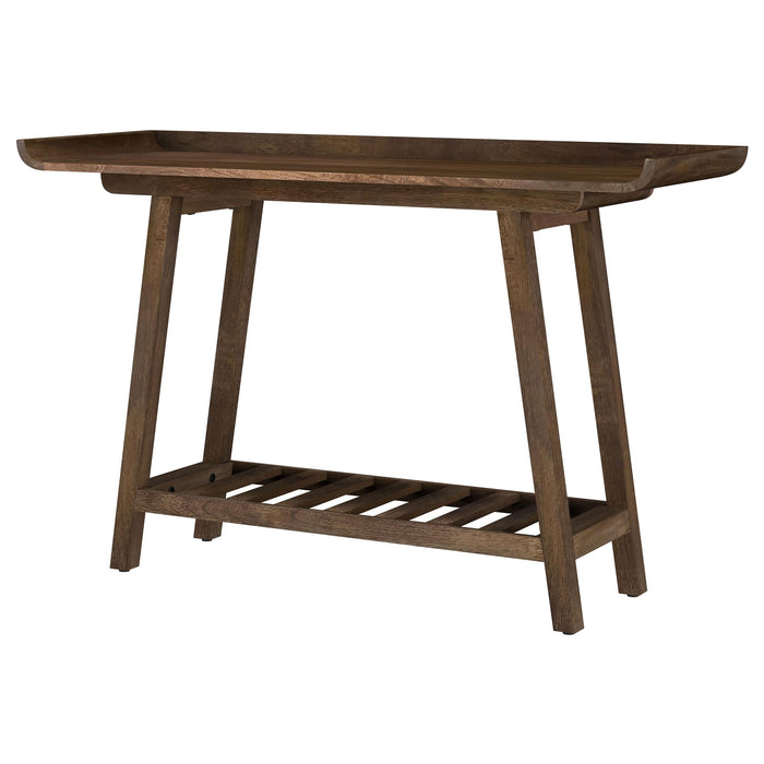 Ornelas 46-inch Console Table with Slatted Shelf Mango Brown - Visions in Furniture (La Mirada, CA)