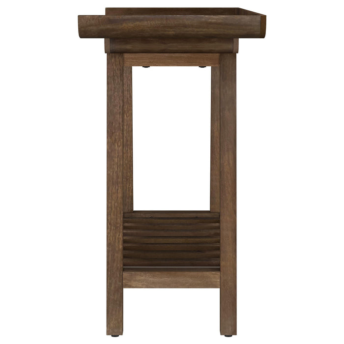 Ornelas 46-inch Console Table with Slatted Shelf Mango Brown - Visions in Furniture (La Mirada, CA)