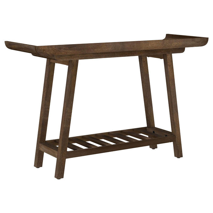 Ornelas 46-inch Console Table with Slatted Shelf Mango Brown - Visions in Furniture (La Mirada, CA)