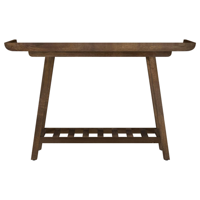 Ornelas 46-inch Console Table with Slatted Shelf Mango Brown - Visions in Furniture (La Mirada, CA)