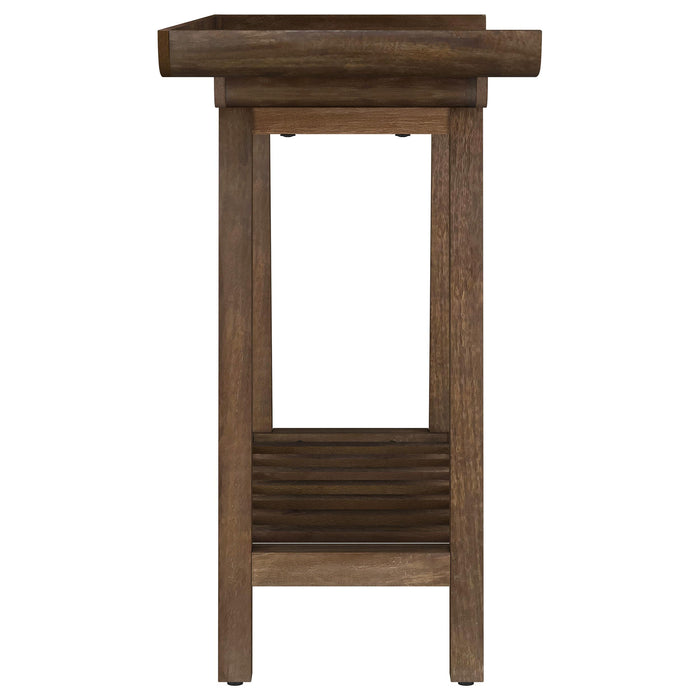 Ornelas 46-inch Console Table with Slatted Shelf Mango Brown - Visions in Furniture (La Mirada, CA)