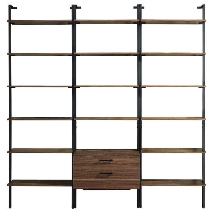 Owens 3-piece 96-inch Wall Mounted Bookshelf Set Walnut - Visions in Furniture (La Mirada, CA)