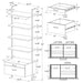 Owens 3-piece 96-inch Wall Mounted Bookshelf Set Walnut - Visions in Furniture (La Mirada, CA)