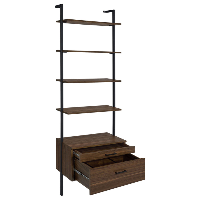 Owens 96-inch 4-shelf Storage Wall Bookshelf Walnut - Visions in Furniture (La Mirada, CA)