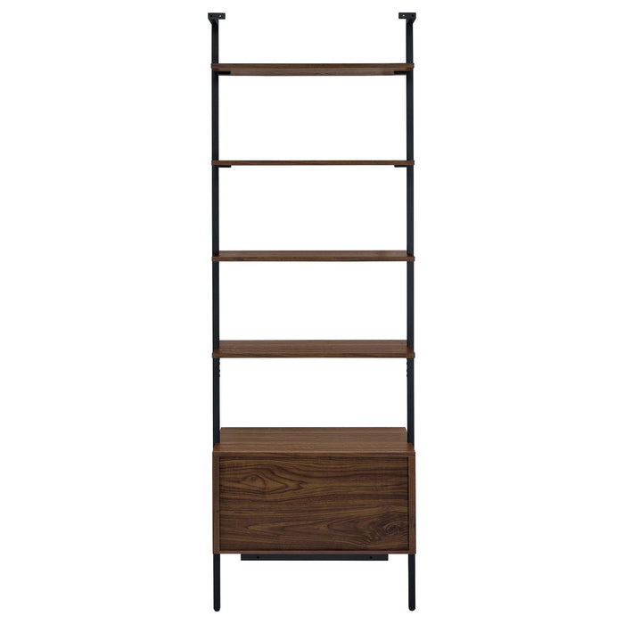 Owens 96-inch 4-shelf Storage Wall Bookshelf Walnut - Visions in Furniture (La Mirada, CA)