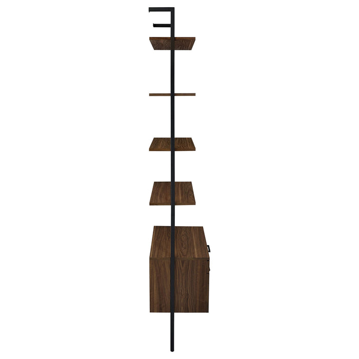 Owens 96-inch 4-shelf Storage Wall Bookshelf Walnut - Visions in Furniture (La Mirada, CA)