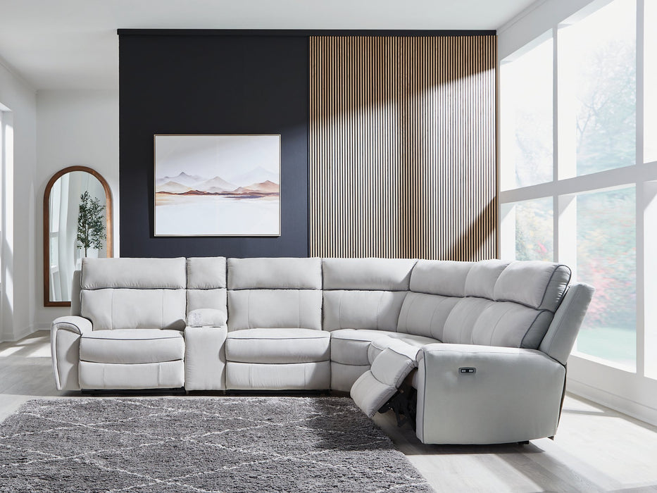 Social Pointe Reclining Sectional with Storage Console - Visions in Furniture (La Mirada, CA)