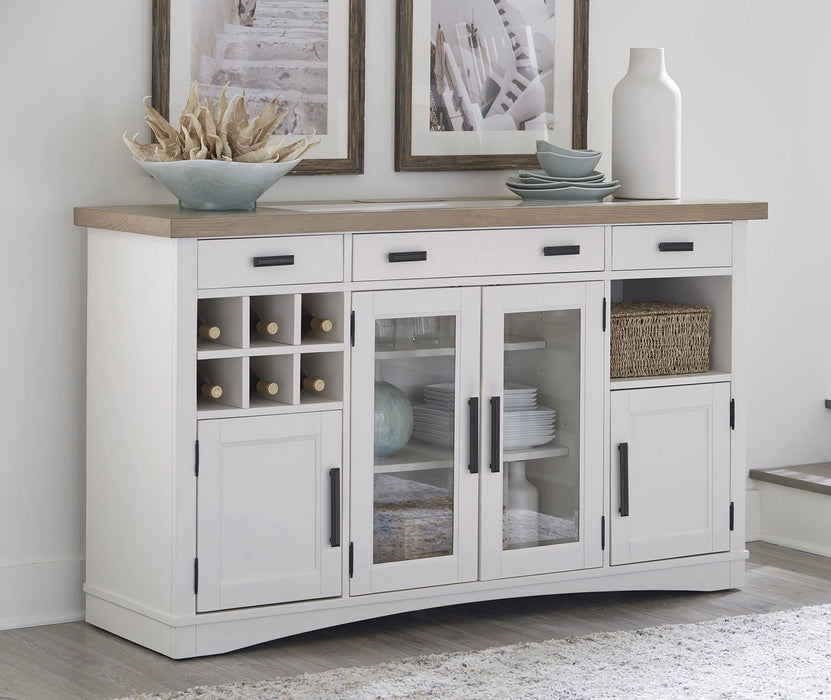 Parker House Americana Modern Dining 66 inch Buffet and Hutch with Quartz Insert