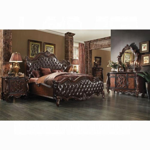 Versailles 2-Tone Dark Brown PU & Cherry Oak Eastern King Bed image