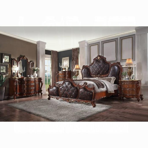 Picardy PU & Cherry Oak Queen Bed image