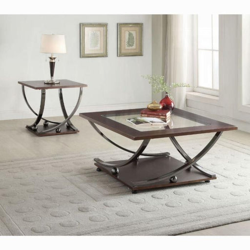 Isiah Black Nickel & Clear Glass Coffee Table - Visions in Furniture (La Mirada, CA)