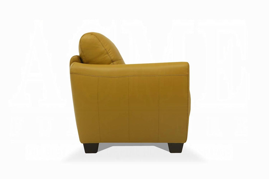 Valeria Mustard Leather Sofa - Visions in Furniture (La Mirada, CA)