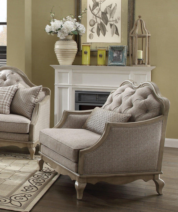 Acme Chelmsford Chair in Beige 56052 - Visions in Furniture (La Mirada, CA)