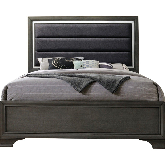 Acme Furniture Carine II Queen Panel Bed in Gray 26260Q - Visions in Furniture (La Mirada, CA)